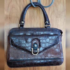 Faux Alligator Skin Hand Bag